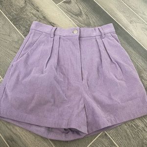 Princess Polly purple corduroy shorts